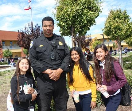 Officer Smith with students